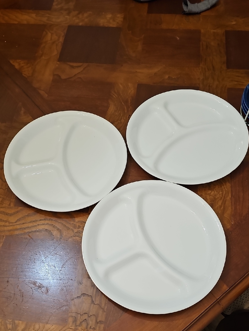 Corelle White Sectioned Dinner Plates - Set of 3